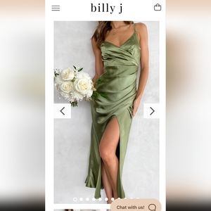 Billy J Formal Elsa Dress - Olive Australian Size 8